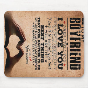 Love Quote For Boyfriend, Husband Love Birthday Mouse Pad