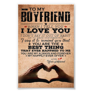 Love Quote For Boyfriend, Husband Love Birthday Photo Print