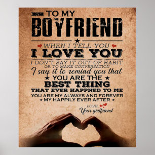 Love Quote For Boyfriend, Husband Love Birthday Poster
