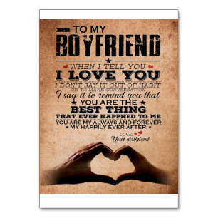 Love Quote For Boyfriend, Husband Love Birthday Table Number