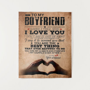 Love Quote For Boyfriend, Husband Love Birthday Tapestry