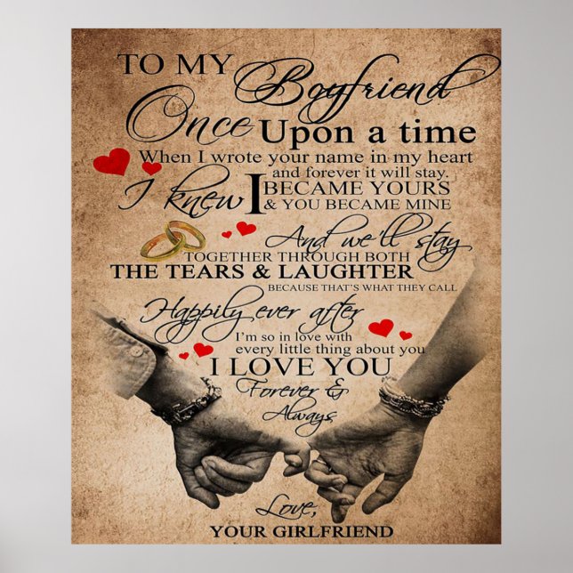 Love Quote For Boyfriend | Lovely Quotes Gift Poster (Front)
