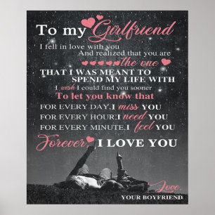 Love Quote For Boyfriend   Matching Couple Gift Poster