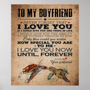 Love Quote For Boyfriend   Mathcing Couple Gift Poster