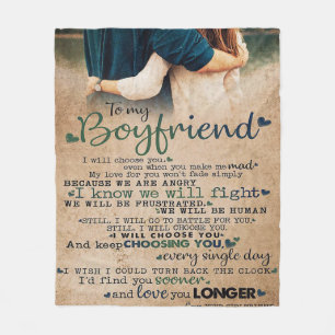 Love Quote For Boyfriend Trendy Gift Fleece Blanket
