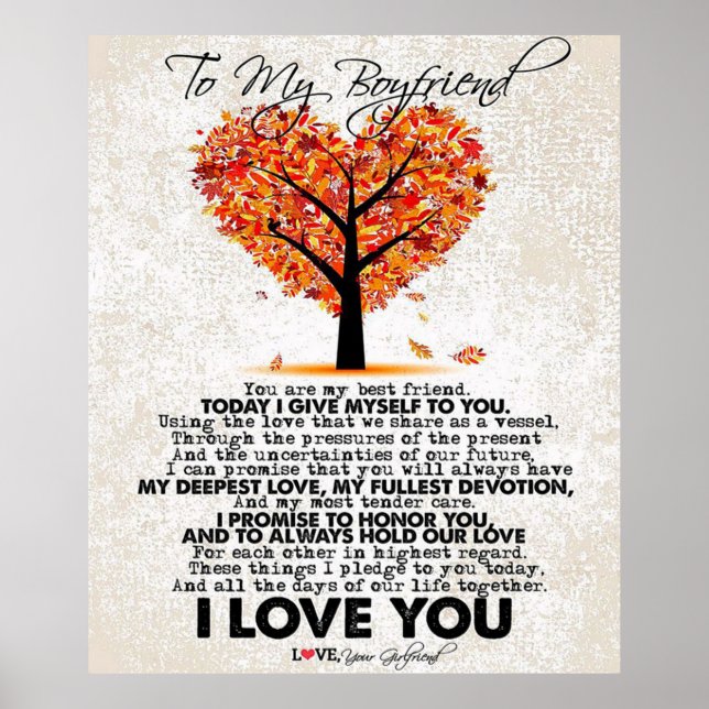 Love Quote For Boyfriend | Trendy Gift Poster (Front)