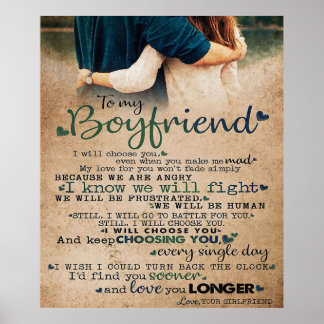 Love Quote For Boyfriend | Trendy Gift Poster
