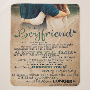 Love Quote For Boyfriend Trendy Gift Sherpa Blanket