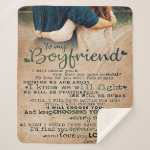 Love Quote For Boyfriend   Trendy Gift Sherpa Blanket
