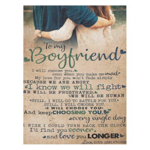 Love Quote For Boyfriend Trendy Gift Tablecloth