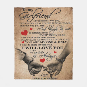 Love Quote For Girlfriend Best Gift For Wife Fleece Blanket