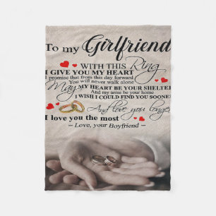 Love Quote For Girlfriend   Best Gift For Wife Fleece Blanket