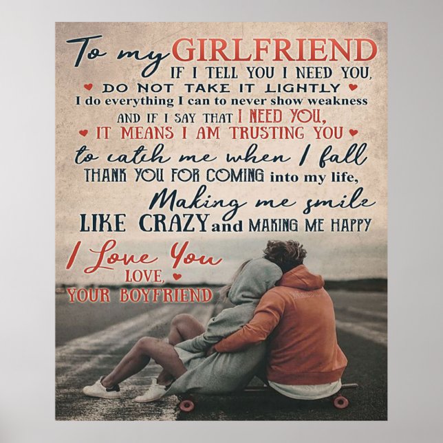 Love Quote For Girlfriend | Best Gift For Wife Poster (Front)