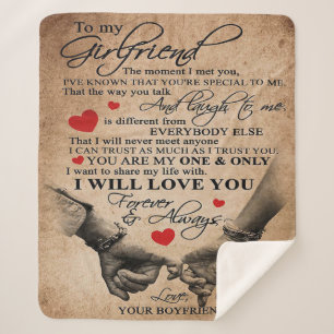 Love Quote For Girlfriend   Best Gift For Wife Sherpa Blanket