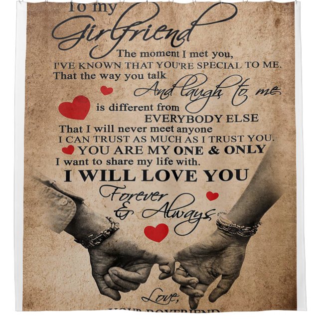 Love Quote For Girlfriend | Best Gift For Wife Shower Curtain (Front)