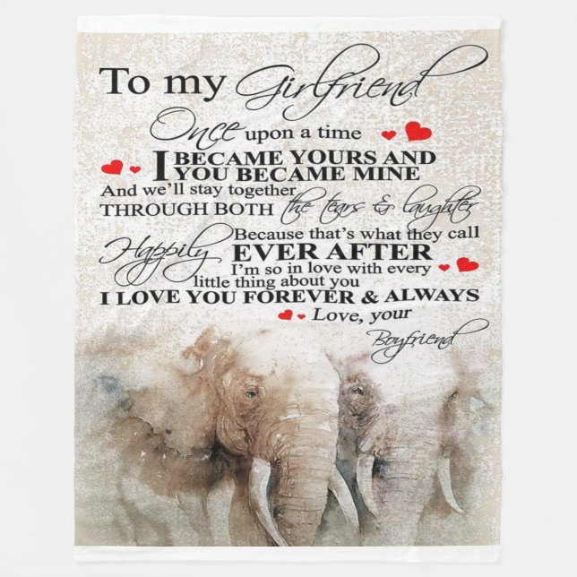 Love Quote For Girlfriend | Cute Decor Gift Fleece Blanket (Front)