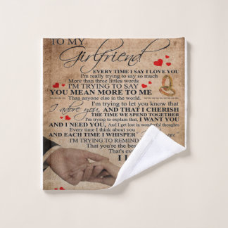 Love Quote For Girlfriend | Cute Decor Gift Wash Cloth