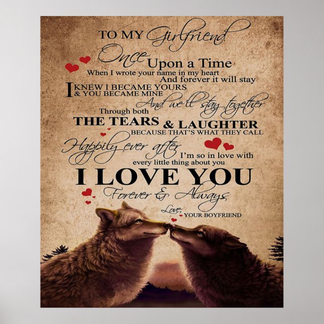 Love Quote For Girlfriend | Cute Family Present Poster (Front)