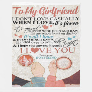 Love Quote For Girlfriend Funny Quotes Gift Fleece Blanket