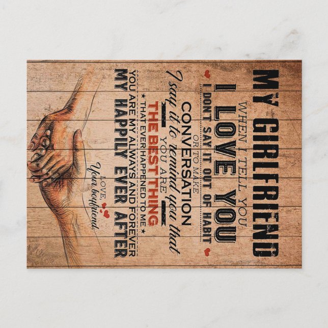 Love Quote For Girlfriend,Girlfriend Birthday Gift Postcard (Front)