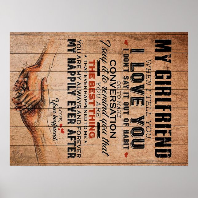 Love Quote For Girlfriend,Girlfriend Birthday Gift Poster (Front)