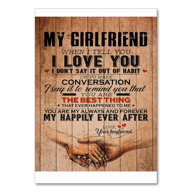 Love Quote For Girlfriend,Girlfriend Birthday Gift Table Number (Front)