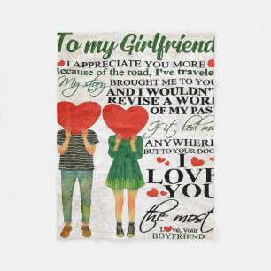 Love Quote For Girlfriend Lovely Couple Gift Fleece Blanket