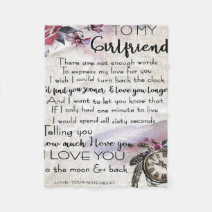 Love Quote For Girlfriend   Lovely Couple Gift Fleece Blanket