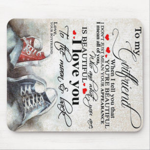Love Quote For Girlfriend Lovely Couple Gift Mouse Pad