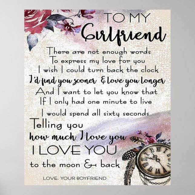 Love Quote For Girlfriend | Lovely Couple Gift Poster (Front)