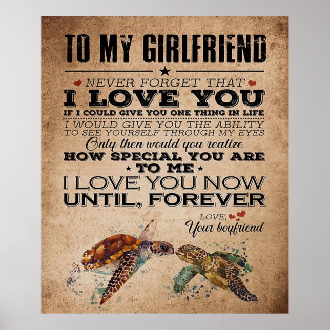 Love Quote For Girlfriend | Lovely Couple Gift Poster (Front)
