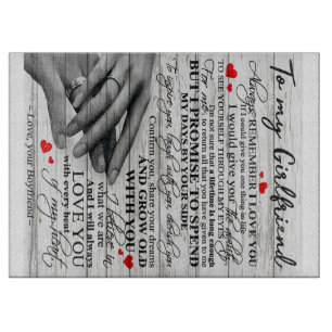 Love Quote For Girlfriend Matching couple gift Cutting Board
