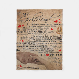 Love Quote For Girlfriend   Matching couple gift Fleece Blanket