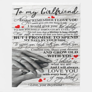 Love Quote For Girlfriend Matching couple gift Fleece Blanket