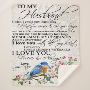 Love Quote For Husband   Cute Decor Sherpa Blanket