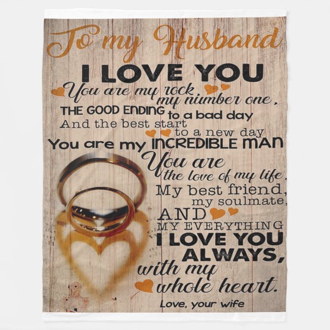 Love Quote For Husband | Cute Gift For Boyfriend Fleece Blanket (Front)