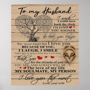 Love Quote For Husband Cute Gift For Boyfriend Poster