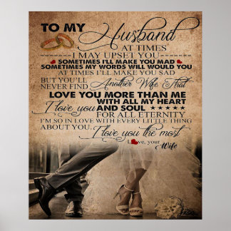 Love Quote For Husband | Cute Gift For Boyfriend Poster