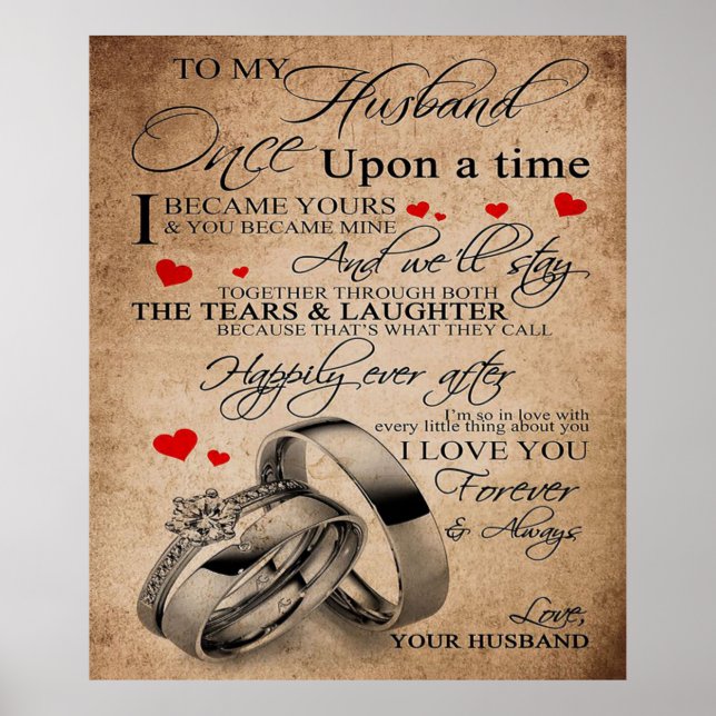 Love Quote For Husband | Funny Quotes Gift Poster (Front)