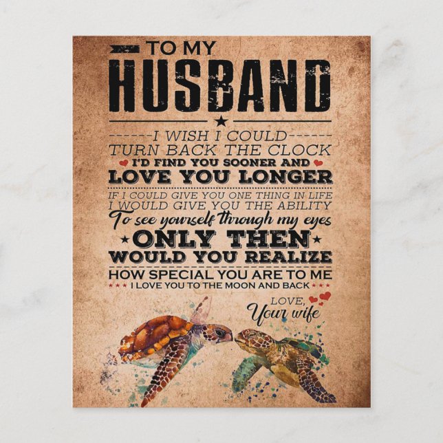 Love Quote For Husband Gift Idea, Husband Birthday Flyer (Front)