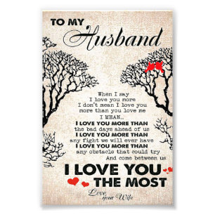 Love Quote For Husband Gift Idea, Husband Birthday Photo Print