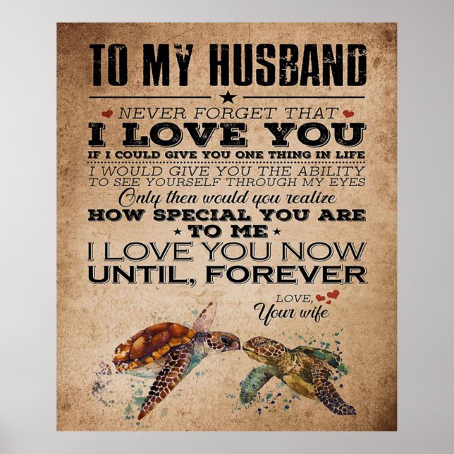 Love Quote For Husband | Perfect Couple Gift Poster (Front)