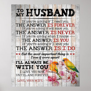 Love Quote For Husband Trendy Gift Poster