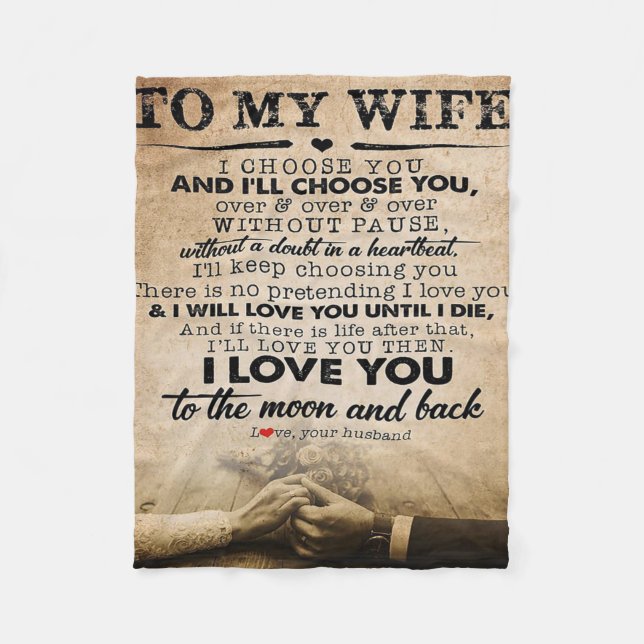 Love Quote For Wife | Best and Perfect Gift Fleece Blanket (Front)