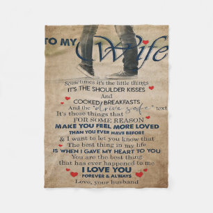 Love Quote For Wife Best and Perfect Gift Fleece Blanket