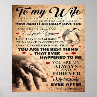 Love Quote For Wife | Best and Perfect Gift Poster