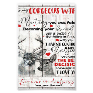 Love Quote For Wife Birthday, Wife Couple Wedding Photo Print