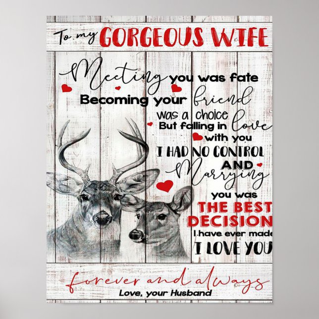 Love Quote For Wife Birthday, Wife Couple Wedding Poster (Front)
