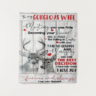 Love Quote For Wife Birthday, Wife Couple Wedding Tapestry