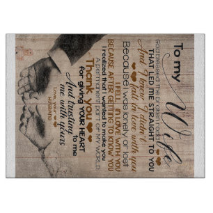 Love Quote For Wife Cute Family Gift Cutting Board